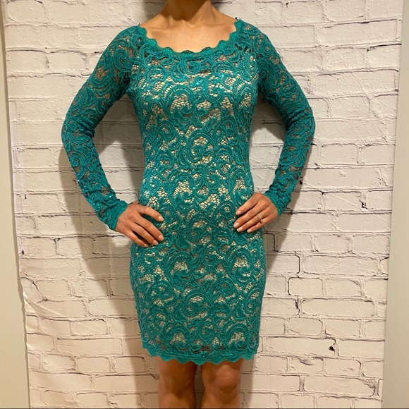 (Brand) Green Lace fitted Dress - Picture 14 of 14